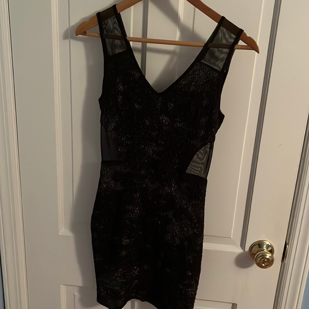 Black and Silver Bodycon Minidress. Size S. Mystic Brand.